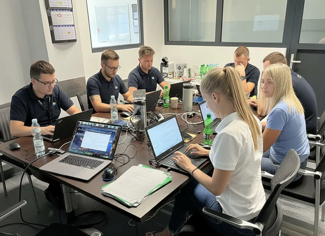 Warsztat AI - uczestnicy pracują przy laptopach